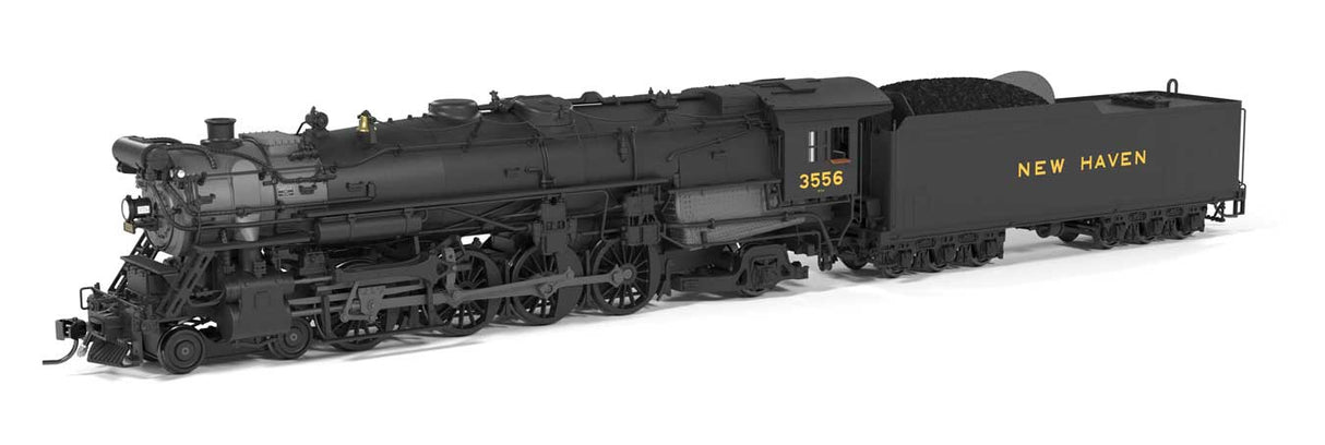 Broadway Limited 10152 HO Class R3a 4-8-2 - Standard DC - Brass-Hybrid -- New Haven #3556 (1928 - 1939 Appearance, black, graphite)