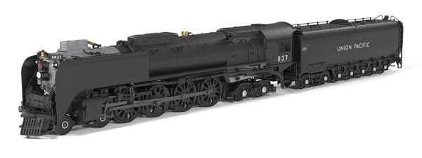 Broadway Limited HO Class FEF-3 4-8-4 - Standard DC - Stealth -- Union Pacific #837 (In Service, black, graphite)