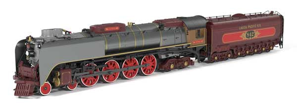 Broadway Limited HO Class FEF-3 4-8-4 - Standard DC - Stealth -- Union Pacific #842 (Fantasy Ornate Scheme; graphite, brown, red)