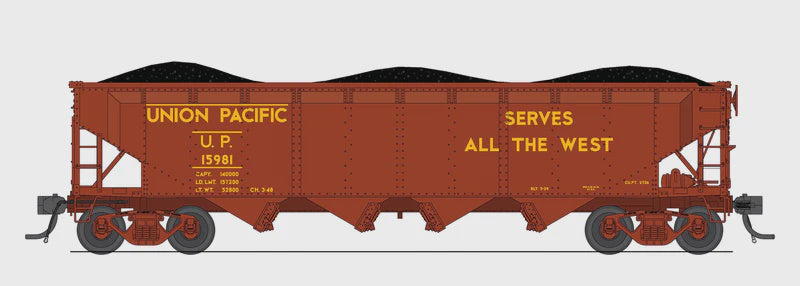 Broadway Limited N ARA 70-ton 4-Bay Hopper Union Pacific (UP) Streamliners / Serves All The West 6-Pack B