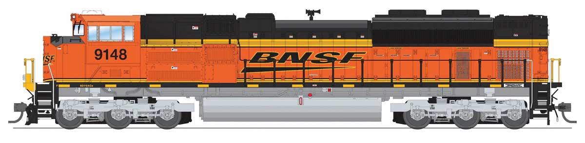 Broadway Limited 10422 HO SD70ACe - Sound, DCC and Smoke - Paragon4(TM) -- BNSF Railway #9287 (orange, black, yellow, Wedge Logo)