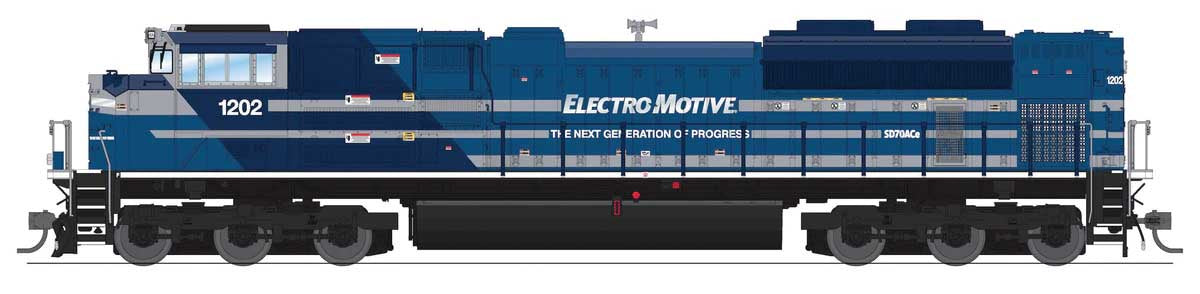 Broadway Limited 10431 HO SD70ACe - Sound, DCC and Smoke - Paragon4(TM) -- EMD #1202 (Demonstrator Scheme, yellow, black, gray)