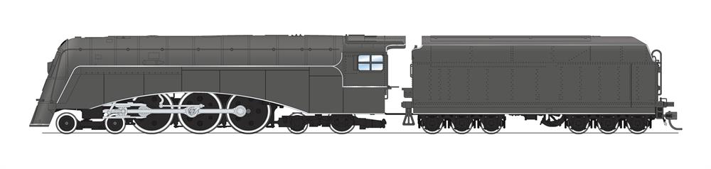 Broadway Limited Streamlined 4-6-4 Hudson, Disc Drivers w/Sound, DCC & Smoke - Paragon4(TM) -- Painted, Unlettered (black, graphite) - BLI2842