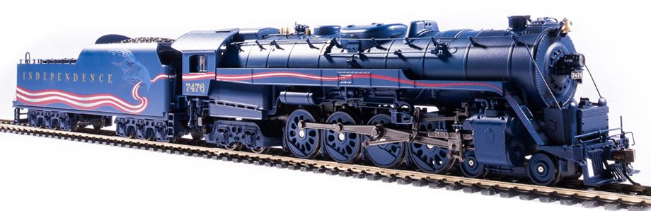 Broadway Limited Class T1 4-8-4 - Sound and DCC - Paragon4 -- Reading 7476 (blue, red, white) - BLI6812