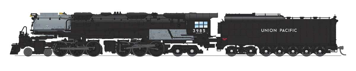 Broadway Limited N 4-6-6-4 Challenger Late Version - Sound, DCC and Smoke - Paragon4(TM) -- Union Pacific #3985 (Oil Tender, Excursion Scheme, black, graphite)