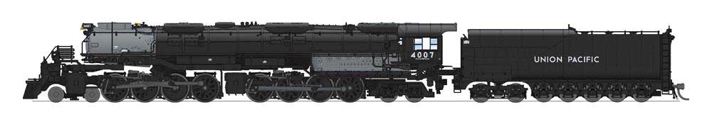 Broadway Limited N-Scale 4-8-8-4 Big Boy 25-C-100 Coal Tender - Sound & DCC - Paragon4 -- Union Pacific #4007 (1941 As-Delivered, Aftercooler; black, Graphite) - BLI7230
