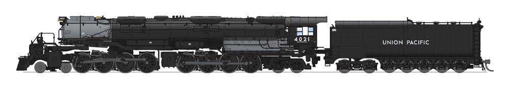 Broadway Limited N-Scale 4-8-8-4 Big Boy 25-C-400 Coal Tender - Sound & DCC - Paragon4 -- Union Pacific #4021 (1944 Wilson Aftercooler; black, Graphite) - BLI7233