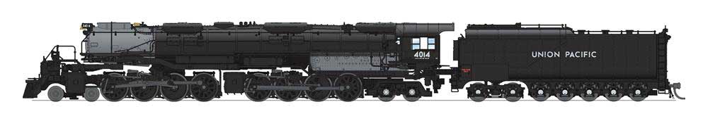 Broadway Limited N-Scale 4-8-8-4 Big Boy, Challenger Oil Tender - Sound & DCC - Paragon4 -- Union Pacific #4014 (2019 Promontory Excursion Details, black, graphite) - BLI7237
