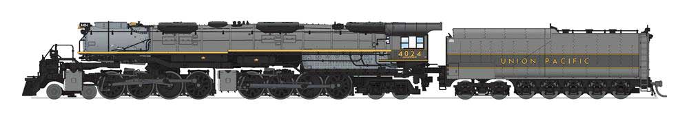 Broadway Limited N-Scale 4-8-8-4 Big Boy 25-C-400 Coal Tender - Sound & DCC - Paragon4 -- Union Pacific #4024 (Wilson Aftercooler, 2-tone gray, yellow, Fantasy Scheme - BLI7239