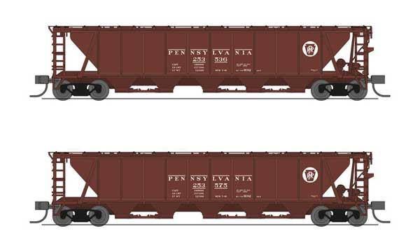 Broadway Limited BLI7250 N H32 Covered Hopper, PRR (2-pack A) - BLI7250