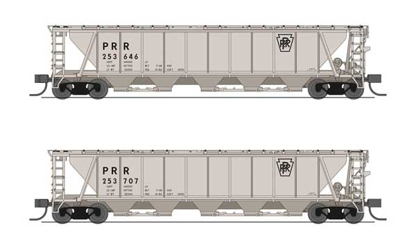 Broadway Limited BLI7254 N H32 Covered Hopper, PRR (2-pack) - BLI7254