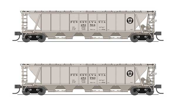 Broadway Limited BLI7255 N H32 Covered Hopper, PRR (2-pack) - BLI7255