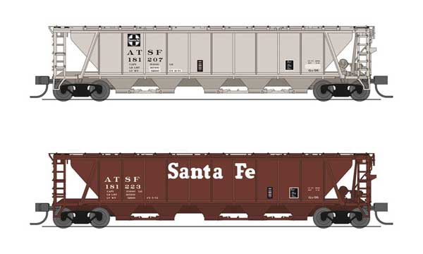 Broadway Limited N H32 Covered Hopper, ATSF (2-pack) - BLI7258