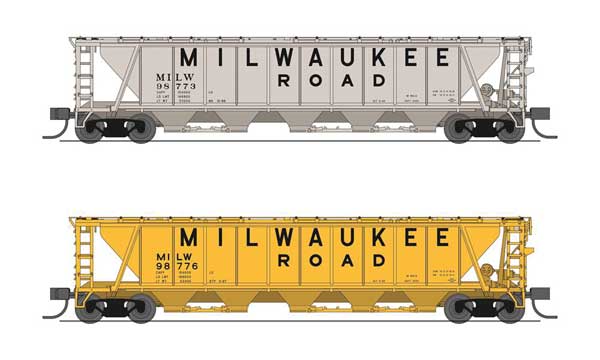 Broadway Limited N H32 Covered Hopper, MILW (2-pack) - BLI7262