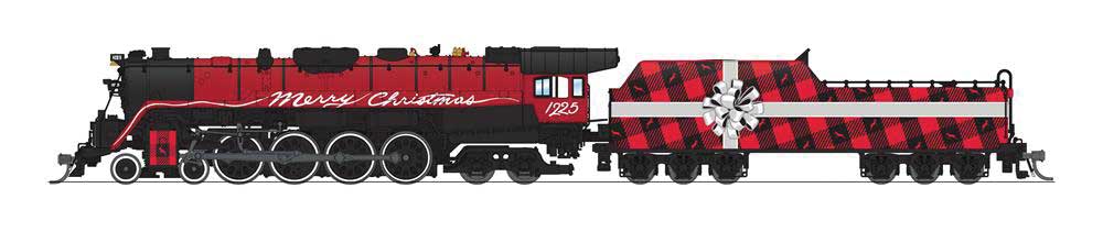Broadway Limited N Scale RDG Class T-1 4-8-4 - Sound and DCC - Paragon4(TM) -- Christmas #1225 (Fantasy Scheme, red, black)