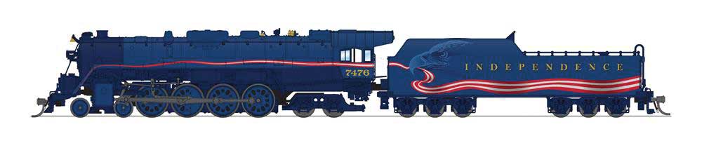 Broadway Limited N-Scale RDG Class T-1 4-8-4 - Sound and DCC - Paragon4(TM) -- Independence Day #7476 (Fantasy Scheme, blue, black, red, white)