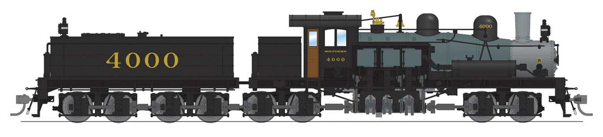 Broadway Limited HO Class D 4-Truck Shay - Sound and DCC - Paragon4(TM) -- Southern Railway #4000 (As-Delivered; gray, black, graphite)