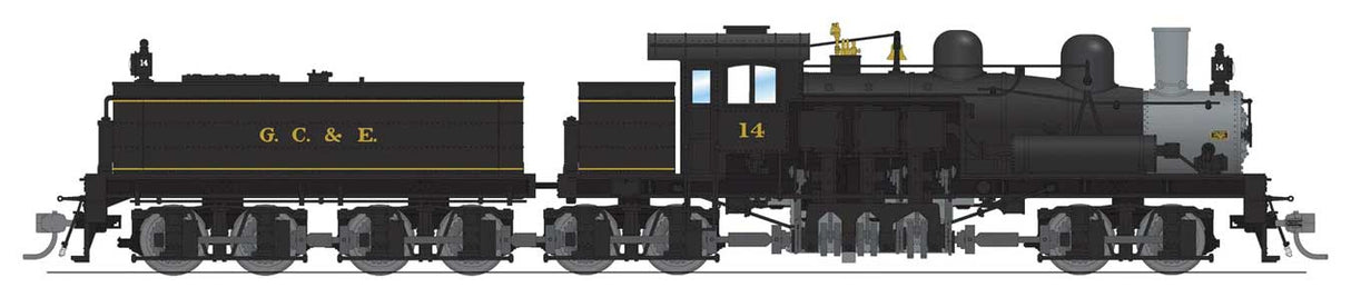 Broadway Limited HO Class D 4-Truck Shay - Sound and DCC - Paragon4(TM) -- Greenbrier, Cheat & Elk #14 (black, graphite)
