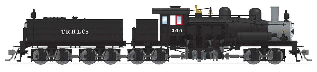 Broadway Limited HO Class D 4-Truck Shay - Sound and DCC - Paragon4(TM) -- Red River Lumber #300 (black, graphite)