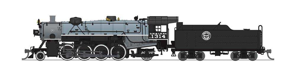 Broadway Limited USRA 2-8-2 Light Mikado - Sound and DCC - Paragon4(TM) -- Duluth, Missabe & Iron Range #1314 (gray, black, graphite, white) - BLI7856