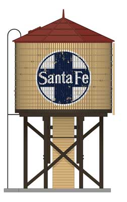 Broadway Limited HO, Operating Water Tower w/ Sound, ATSF Weathered - BLI7914
