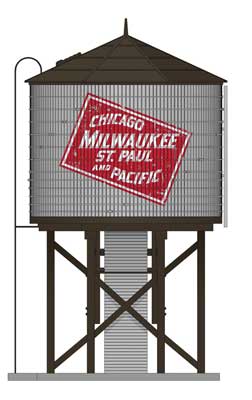 Broadway Limited HO, Operating Water Tower w/ Sound, MILW Weathered - BLI7919