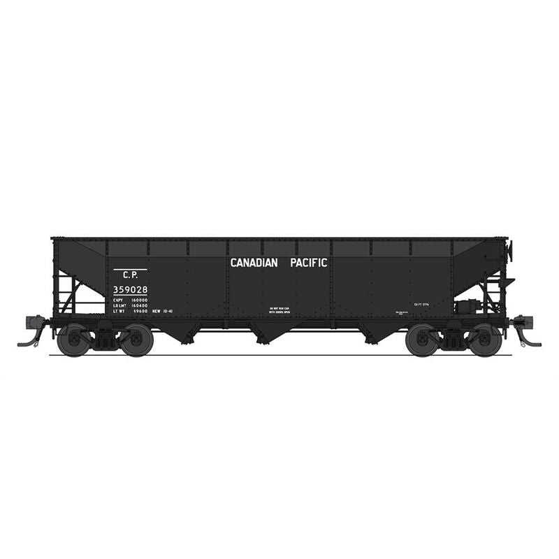 Broadway Limited HO AAR 70-Ton 3-Bay Hopper w/Load - Ready to Run -- Canadian Pacific #359127 (black)