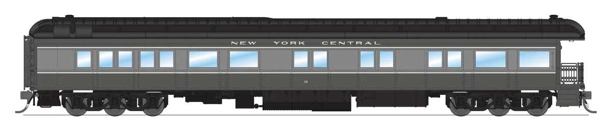 Broadway Limited HO Heavyweight Business Car Observation - Ready to Run -- New York Central #11 92-Tone Gray, black)
