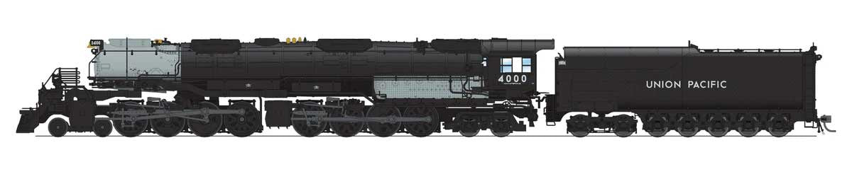 Broadway Limited HO 4-8-8-4 Big Boy 1941, As-Delivered 25-C-100 Tender - Sound and DCC - Paragon -- Union Pacific #4004 (black, graphite)