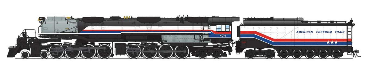 Broadway Limited HO 4-8-8-4 Big Boy - Sound & DCC - Paragon4 -- American Freedom Train #4014 (Fantasy, white, red, blue, black, graphite)