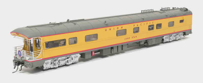 Broadway Limited HO Business Car Observation - Ready to Run -- Union Pacific #101 Lone Star (Armour Yellow, gray, red, blue 150 Years Drumh