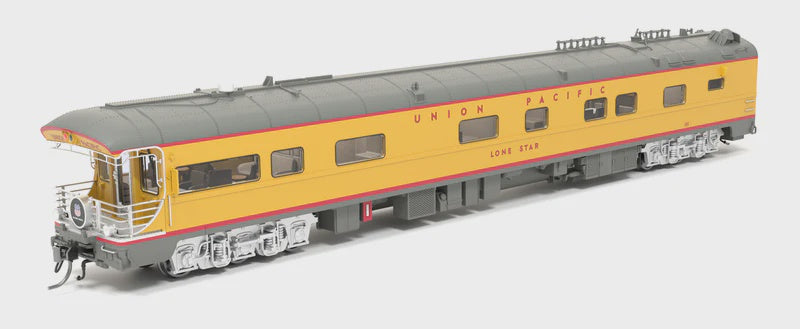 Broadway Limited HO Business Car Observation - Ready to Run -- Union Pacific #101 Lone Star (Armour Yellow, gray, Building America Drumhead