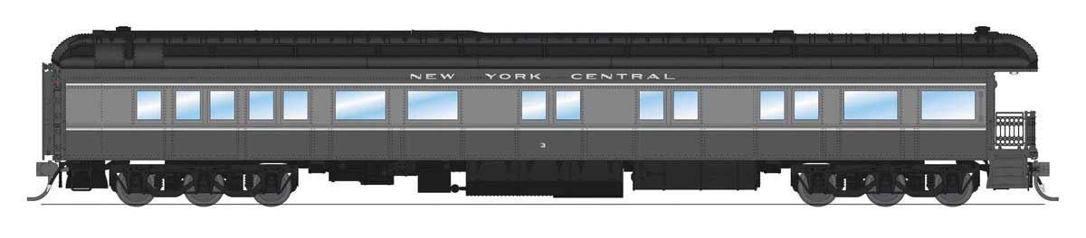 Broadway Limited HO Heavyweight Business Car Observation - Ready to Run -- New York Central #3 (2-Tone Gray)