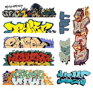 Blair Line N Mega Set Modern "Tagger" Graffiti Decals -- #6 pkg(9)