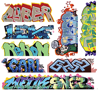 Blair Line N Mega Set Modern "Tagger" Graffiti Decals -- #12 pkg(8)