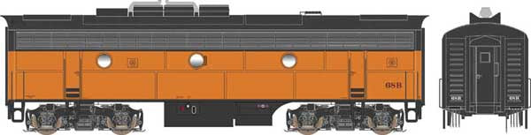 Bowser HO EMD F7B w/LokSound & DCC - Executive Line -- Milwaukee Road #68B (orange, black)
