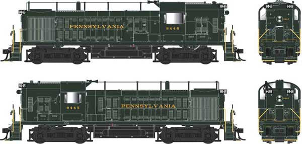 Bowser HO Alco RS3 Hammerhead High Hood - ESU LokSound and DCC -- Pennsylvania Railroad #8445 (As-Delivered, Brunswick Green)