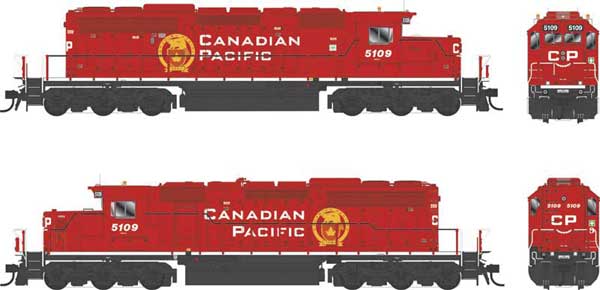 Bowser HO GMD SD40-3 Rebuild - Standard DC - Executive Line -- Canadian Pacific #5109 (red, Block Lettering, 2 Rooftop Beacons)