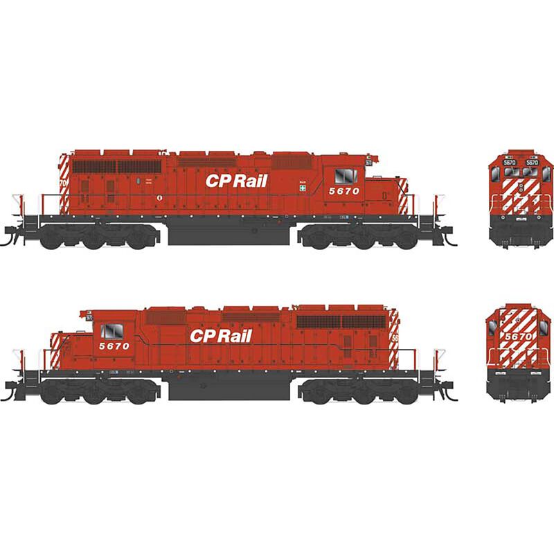 GMD SD40-2 - LokSound 5 and DCC - Executive Line -- Canadian Pacific #5670 (Action Red, white, black, No Multimark, 8" Stripes)