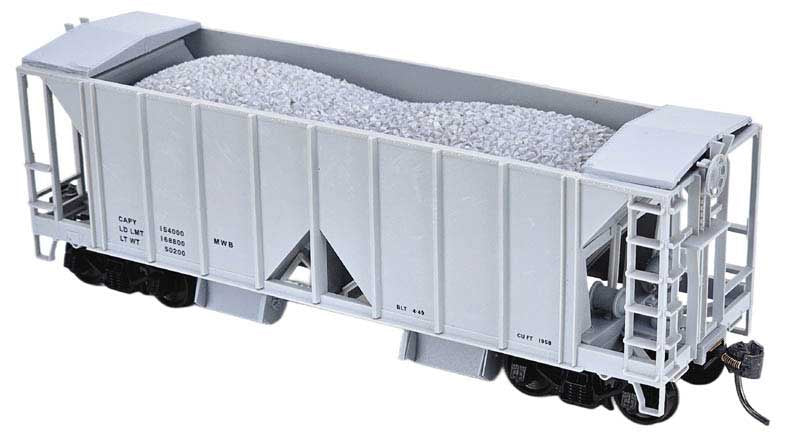 70-Ton 2-Bay Ballast Hopper - Kit -- Data Only - Open Side (gray)