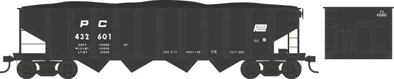 Bowser N Scale H21 Hopper Penn Central H5 #432601 - BOW38101