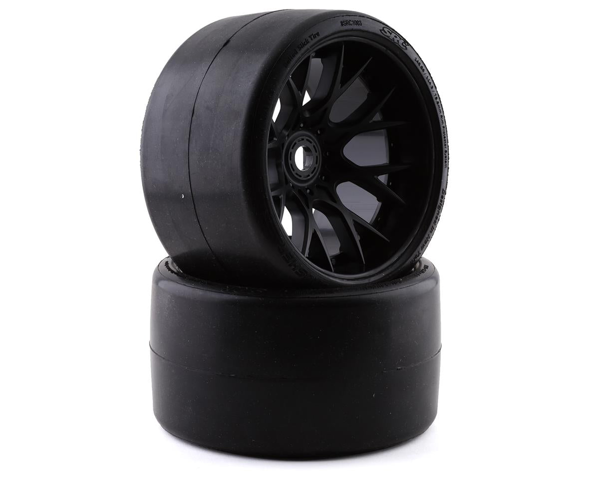 Sweep VHT Crusher Pre-Mounted Monster Truck Belted Slick Tires (Black) (2) (1/2 Offset) w/17mm Hex