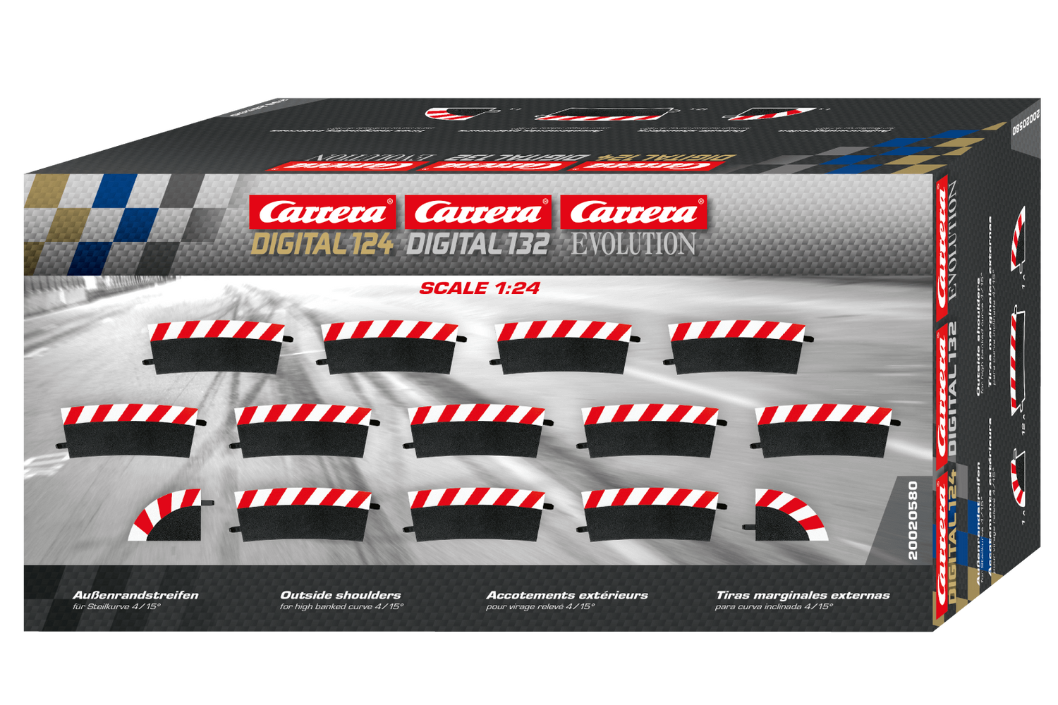 Carrera 20580 Outside Shoulders for High Banked Curve 4/15 - CAR20580
