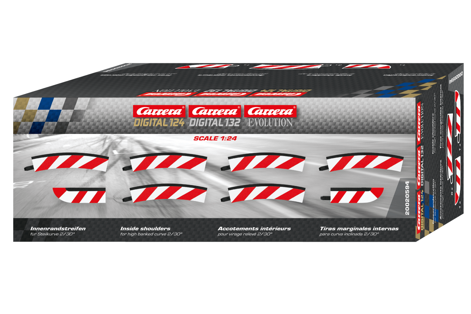Carrera Inside shoulder high banked curve 2/30° (6), end piece (2) - CAR20594