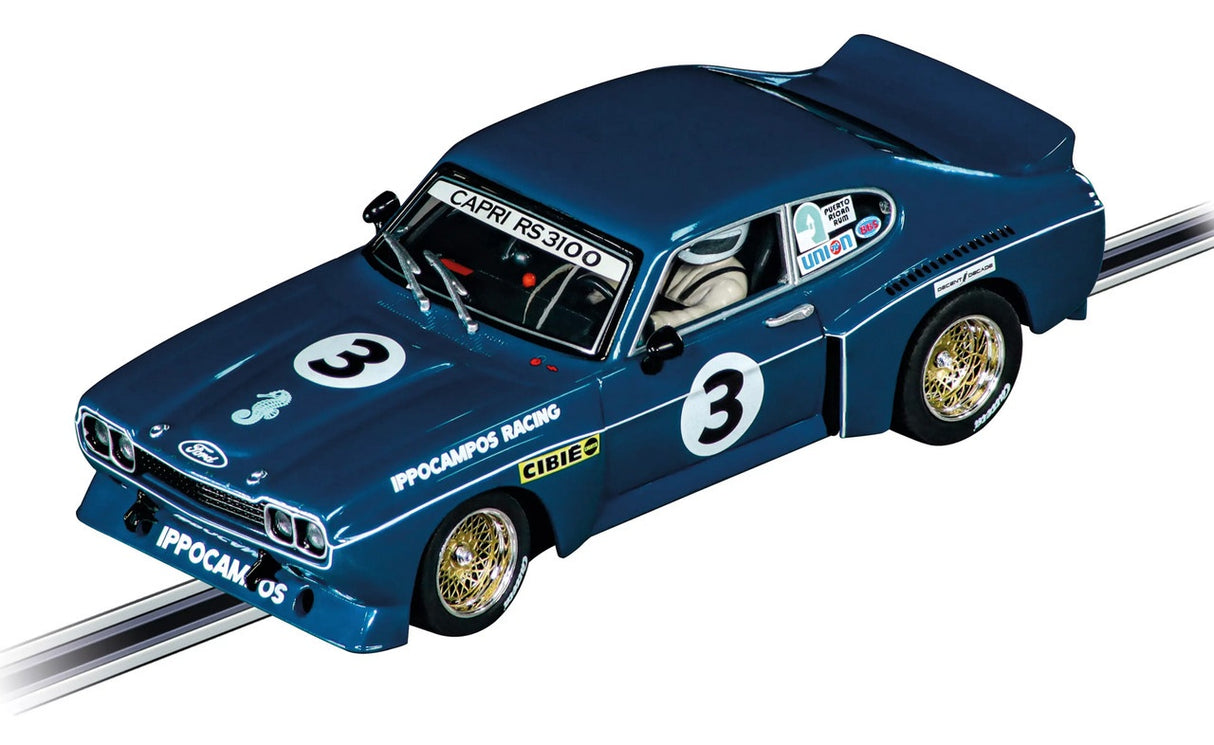 Carrera 1:32 Evolution Slot Car - Ford Capri RS 3100 "Ippocampos Racing, No.3" #27834