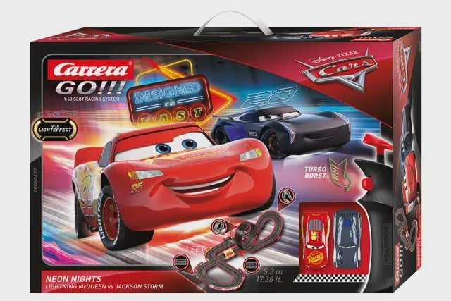 Carrera 62477 Disney Cars - Neon Nights Slot Set, GO!!! - CAR62477