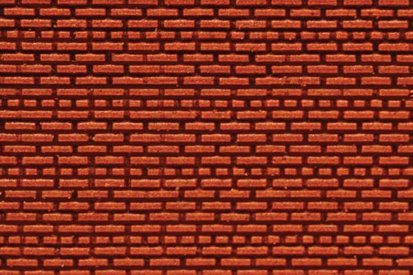 Chooch Flexible Dark Red Brick Wall Sheet 2-Pack -- Small for HO & N Scales 3-3/4 x 12" 9.2 x 30.5cm - CHO8621