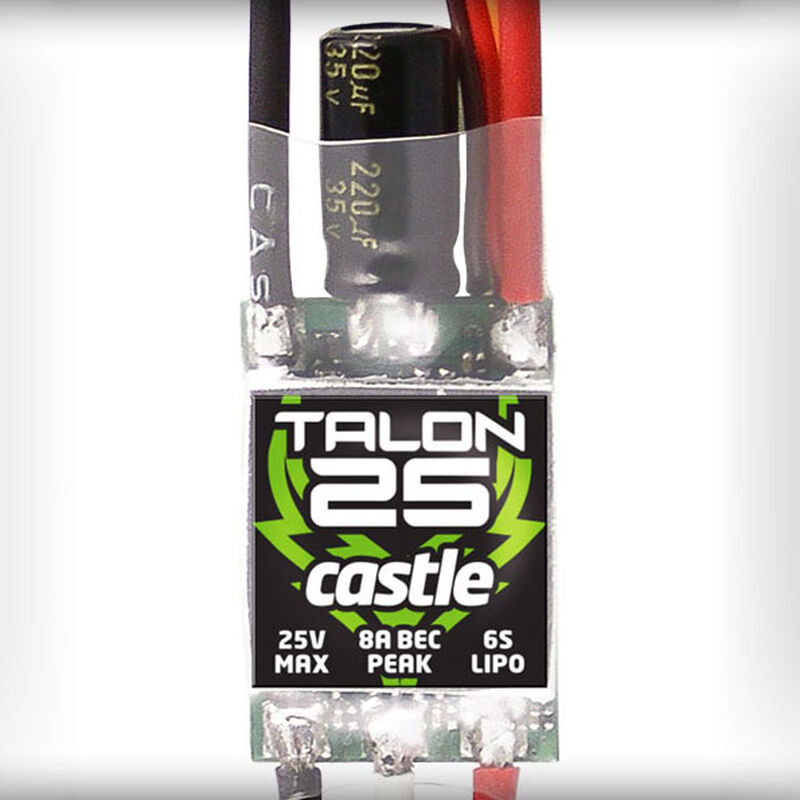 Castle Creations Talon 25-Amp 25V ESC w/8-Amp BEC - CSE010012800