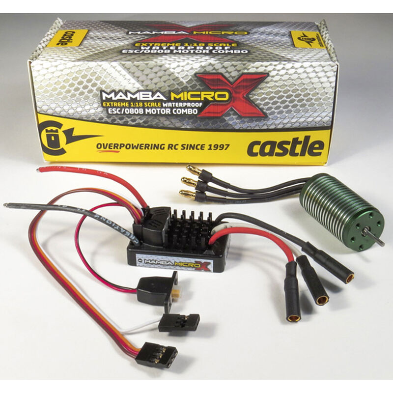 Castle Creations 1/18 MAMBA Micro X ESC w/ 4100KV Motor010-0147-01 - CSE010014701