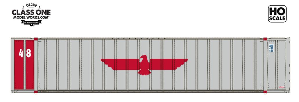 Class One Model Works MONON 48' EXTERIOR POST CONTAINER - AMERICAN PRESIDENT LINES - APLU 488231 / 488690 - CT00103